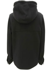 Wool zip-up hoodie, black, size S
