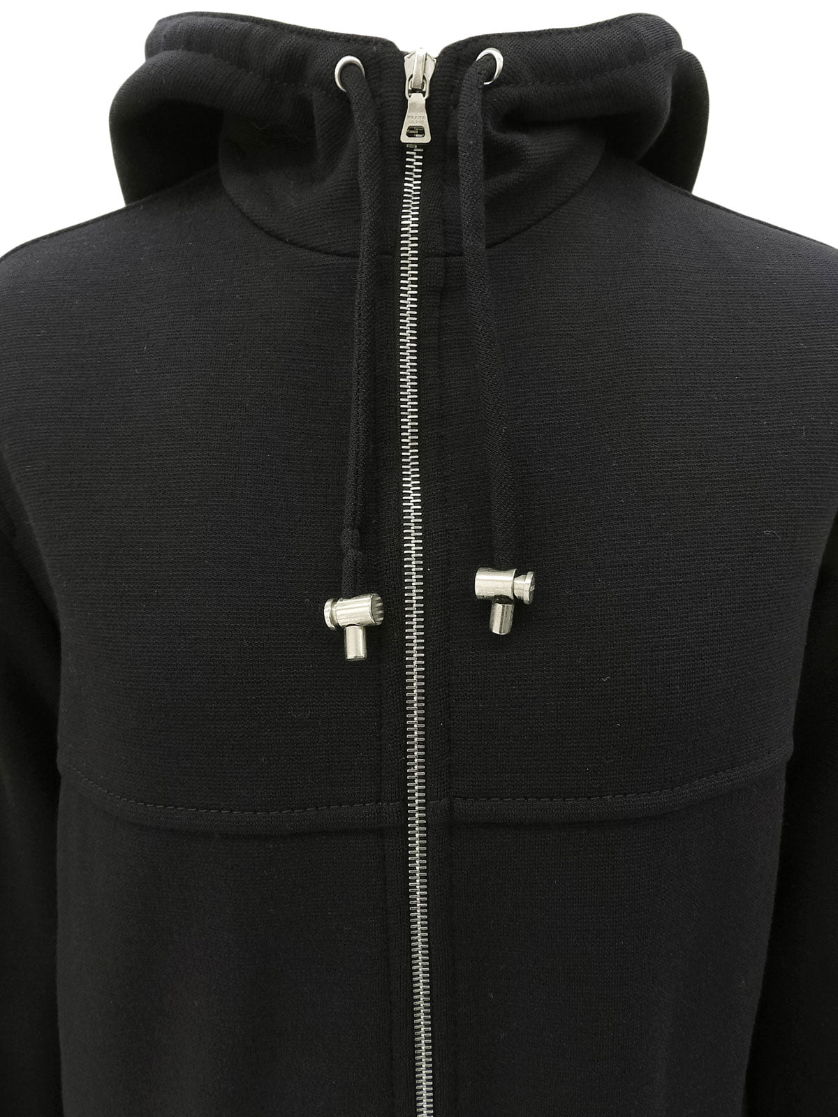 Wool zip-up hoodie #S Black