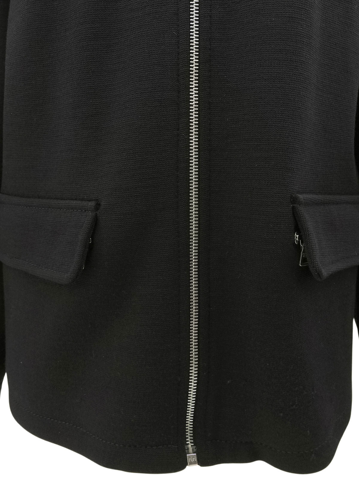 Wool zip-up hoodie #S Black