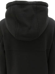 Wool zip-up hoodie, black, size S