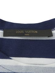 ロゴボーダーパターン半袖シャツ #M ネイビー/ホワイト