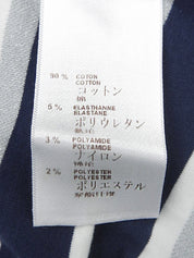 ロゴボーダーパターン半袖シャツ #M ネイビー/ホワイト