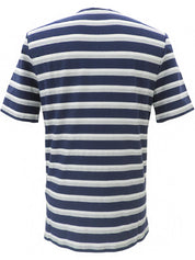 ロゴボーダーパターン半袖シャツ #M ネイビー/ホワイト