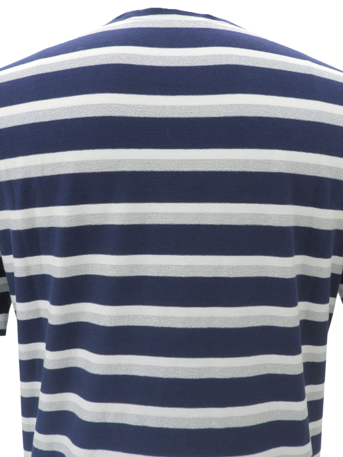 ロゴボーダーパターン半袖シャツ #M ネイビー/ホワイト