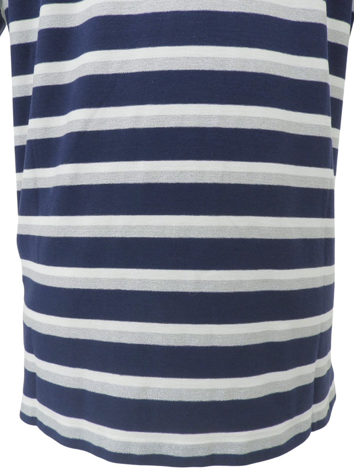 ロゴボーダーパターン半袖シャツ #M ネイビー/ホワイト