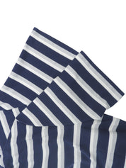 ロゴボーダーパターン半袖シャツ #M ネイビー/ホワイト