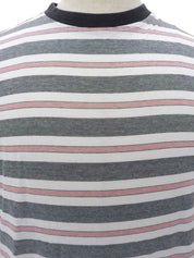 ボーダーロゴ刺繍Tシャツ ホワイト/ブラック/レッド