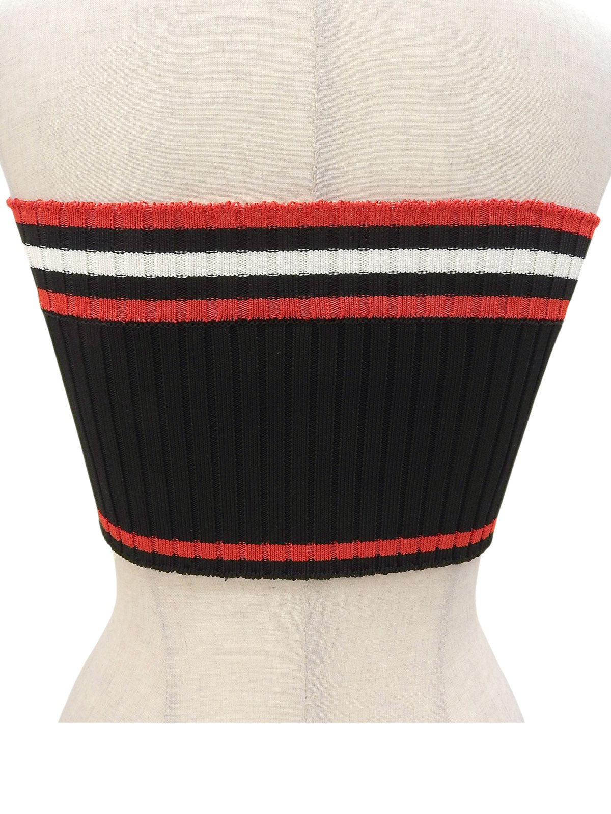 Border Pattern Tube Top Black/Red/White #40