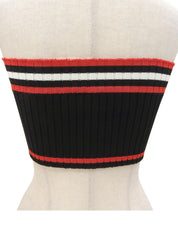 Border Pattern Tube Top Black/Red/White #40