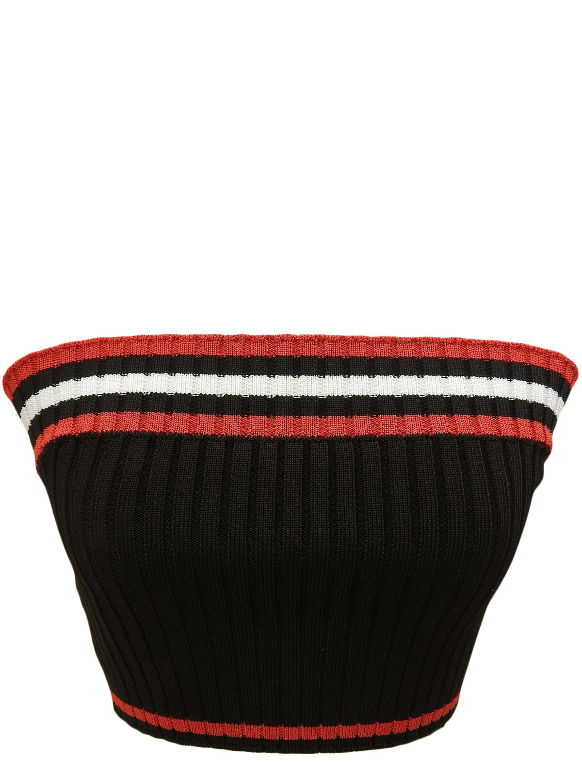 Border Pattern Tube Top Black/Red/White #40