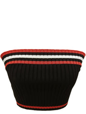 Border Pattern Tube Top Black/Red/White #40