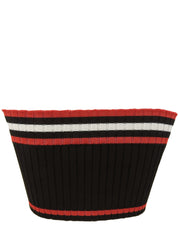 Border Pattern Tube Top Black/Red/White #40