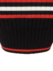 Border Pattern Tube Top Black/Red/White #40