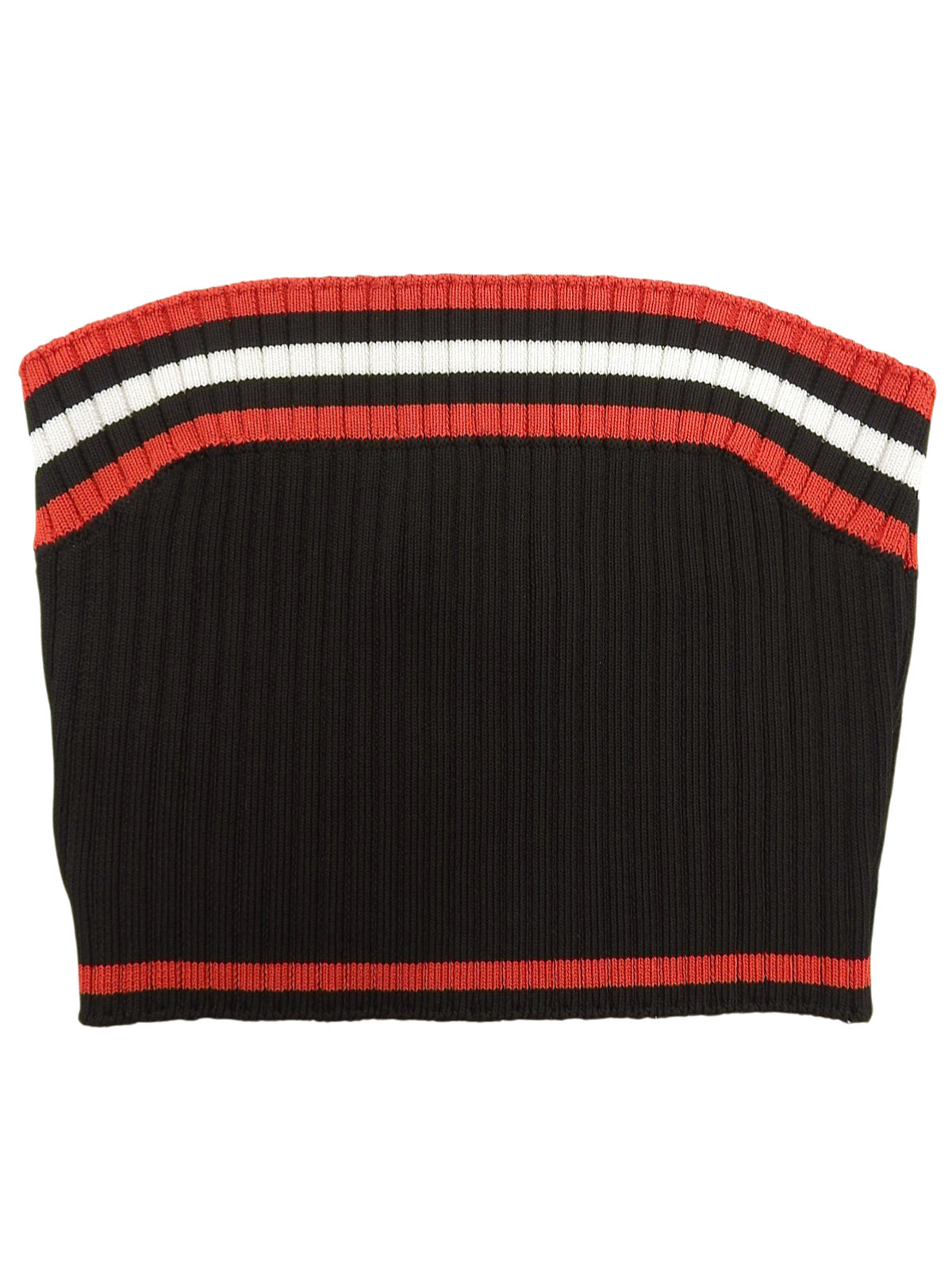 Border Pattern Tube Top Black/Red/White #40