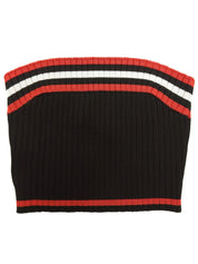 Border Pattern Tube Top Black/Red/White #40