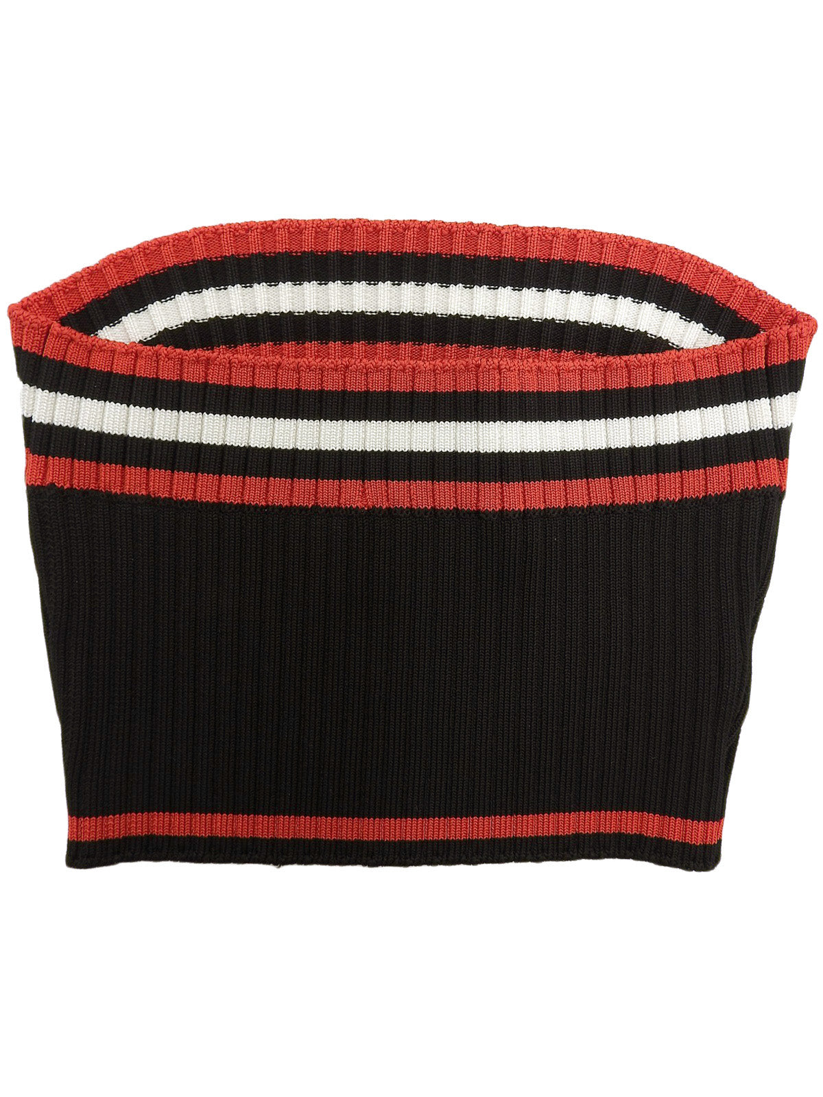 Border Pattern Tube Top Black/Red/White #40