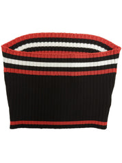 Border Pattern Tube Top Black/Red/White #40