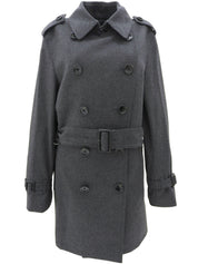 ウールロゴボタントレンチコート チャコールグレー#M