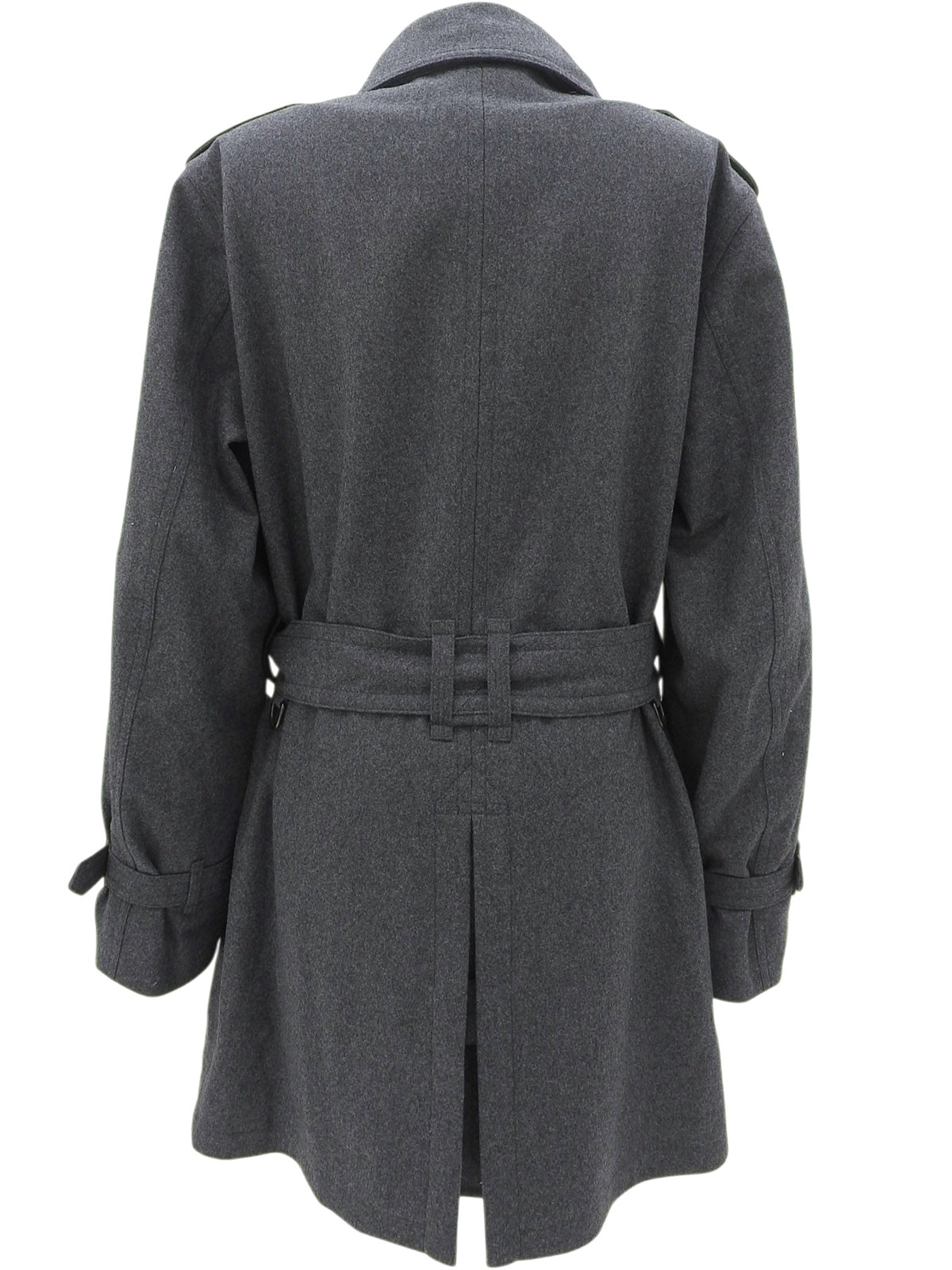 ウールロゴボタントレンチコート チャコールグレー#M