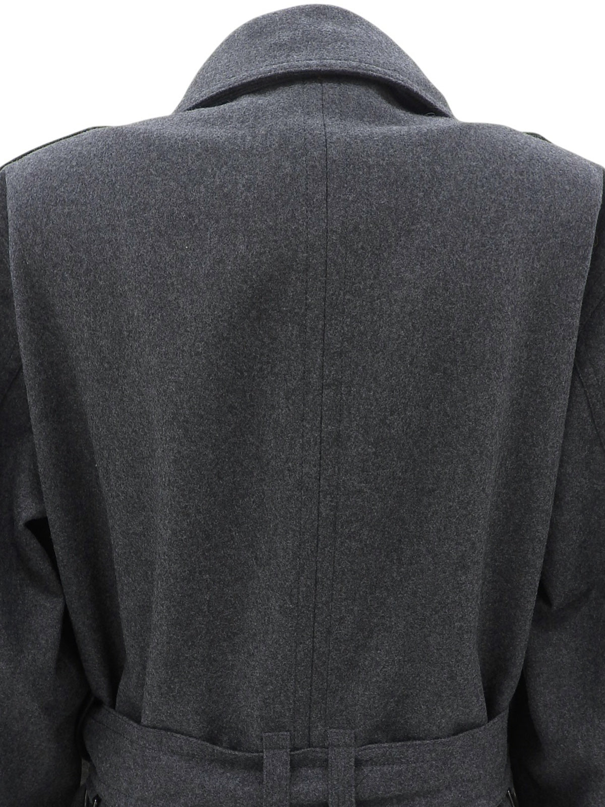 ウールロゴボタントレンチコート チャコールグレー#M