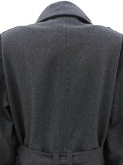 ウールロゴボタントレンチコート チャコールグレー#M