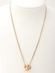18K 6P Diamond Love Three Hoop Necklace Pink Gold/White Gold