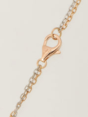 18K 6P Diamond Love Three Hoop Necklace Pink Gold/White Gold