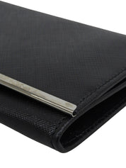 ガンチーニプレートロングウォレット ブラック