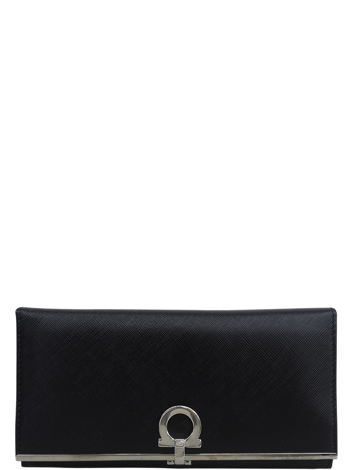 ガンチーニプレートロングウォレット ブラック