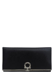 ガンチーニプレートロングウォレット ブラック