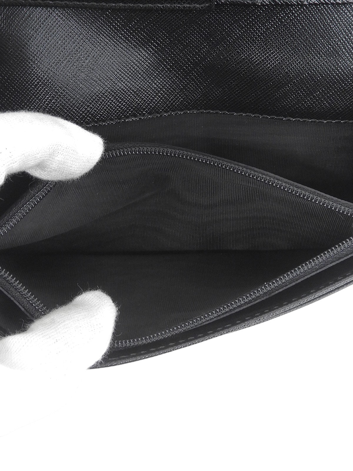 ガンチーニプレートロングウォレット ブラック