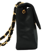Chanel Bicolor Stitch CC Mark Plate Chain Shoulder Bag, Black, circa 1990