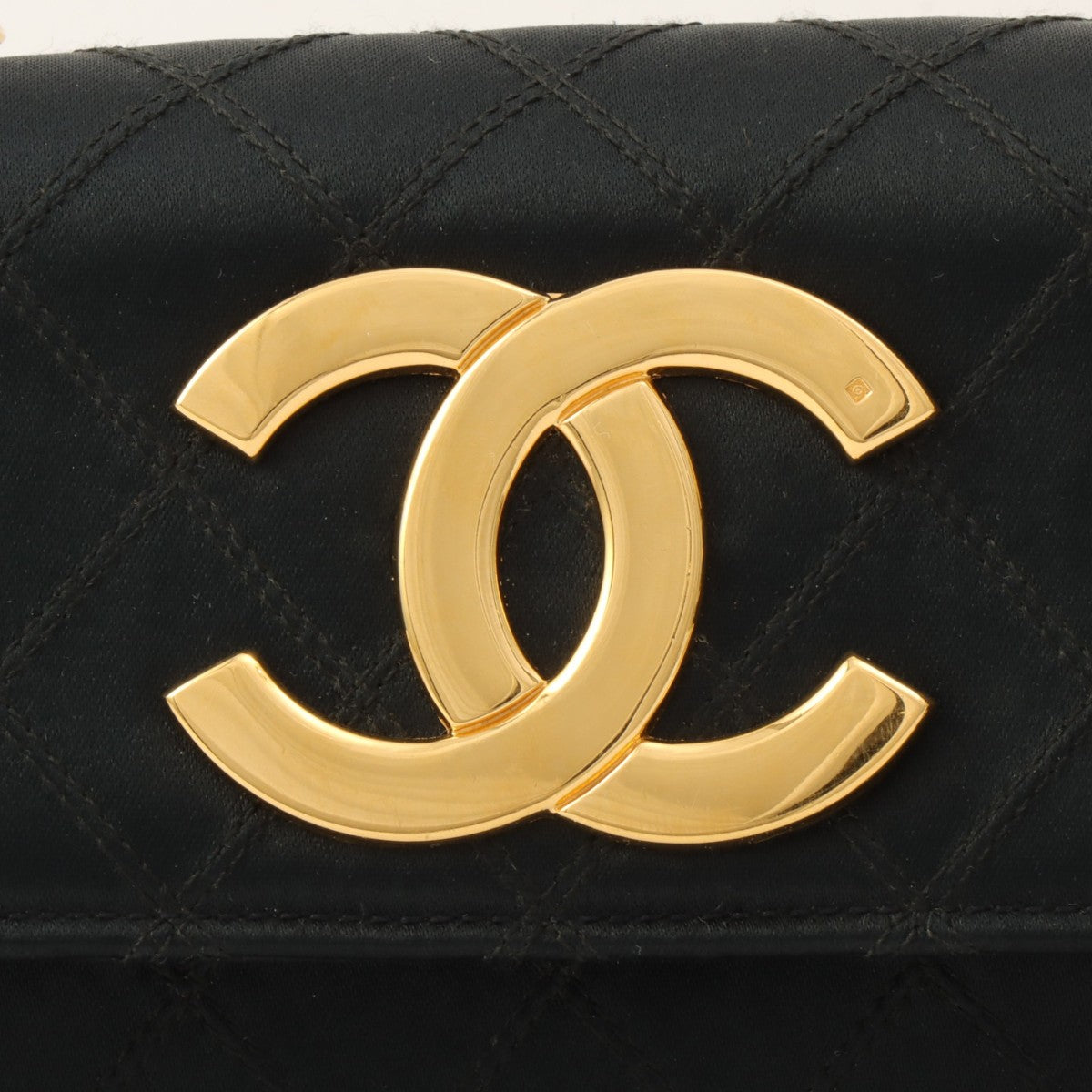 Chanel Bicolor Stitch CC Mark Plate Chain Shoulder Bag, Black, circa 1990