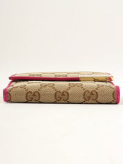 Canvas GG Pattern Compact Wallet Brown/Pink