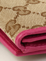 Canvas GG Pattern Compact Wallet Brown/Pink