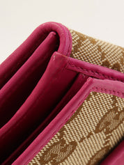 Canvas GG Pattern Compact Wallet Brown/Pink