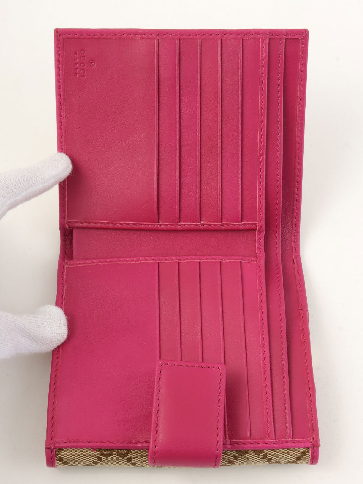 Canvas GG Pattern Compact Wallet Brown/Pink