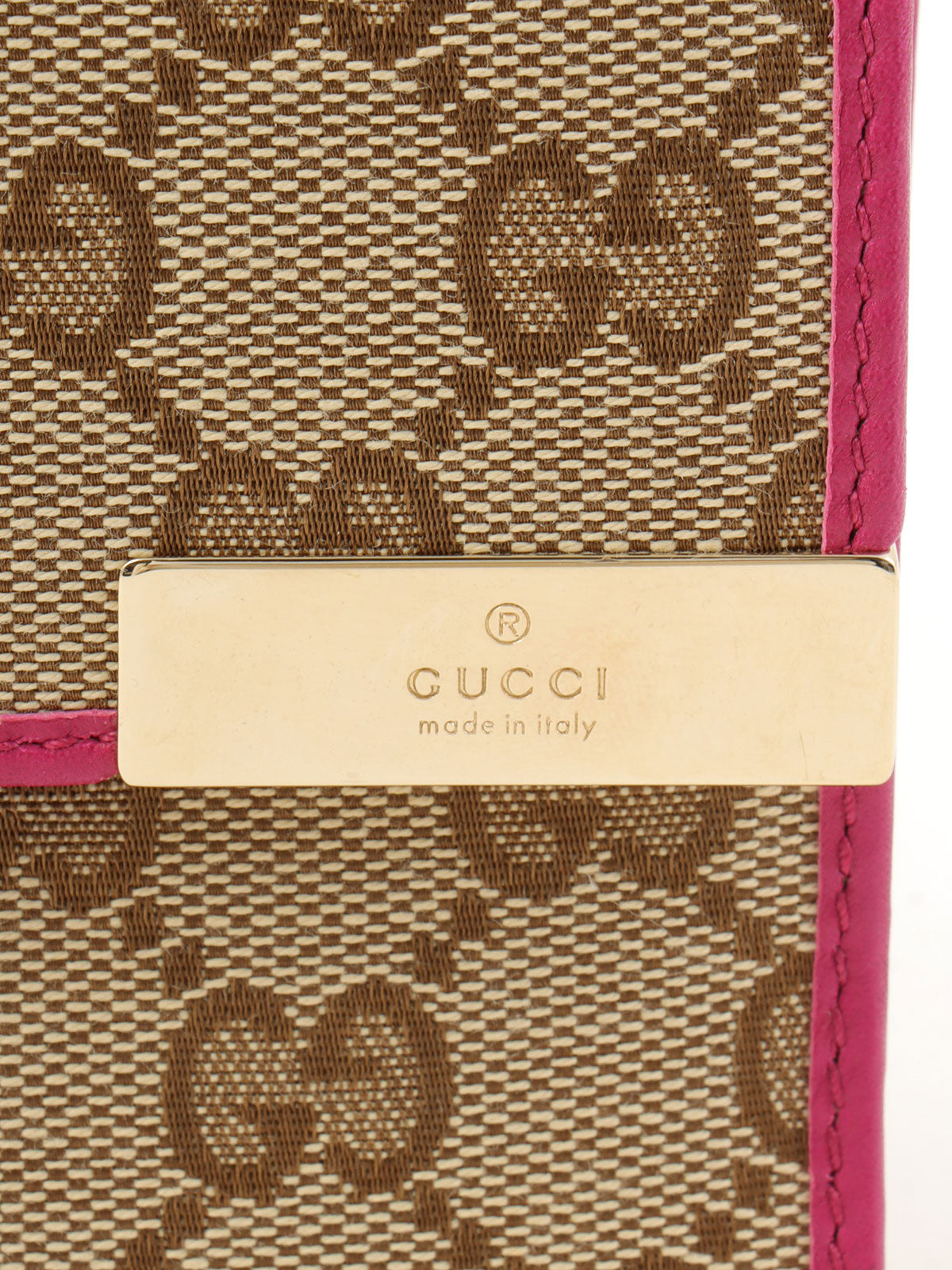 Canvas GG Pattern Compact Wallet Brown/Pink