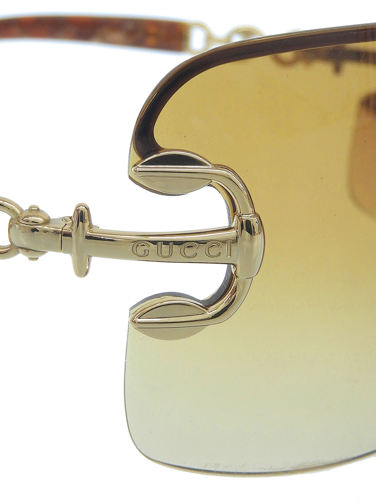 サイドロゴリムレスサングラス ブラウン