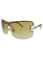 サイドロゴリムレスサングラス ブラウン