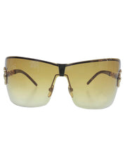 サイドロゴリムレスサングラス ブラウン