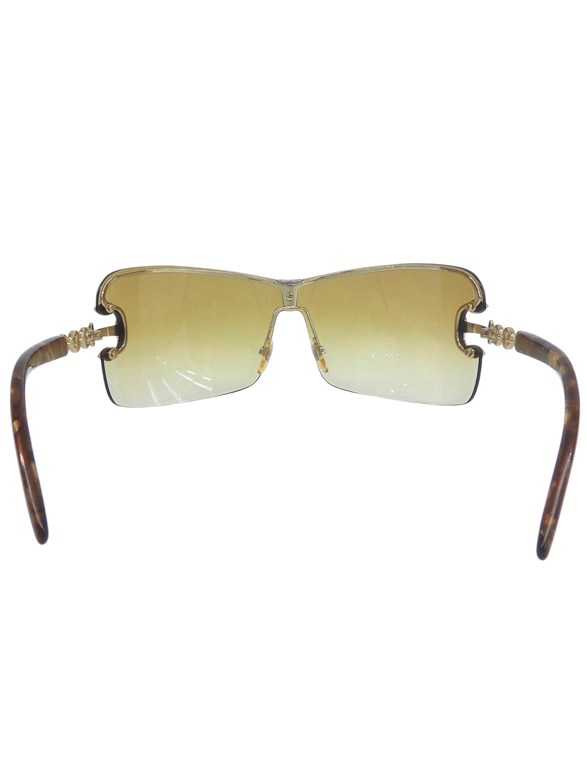 サイドロゴリムレスサングラス ブラウン