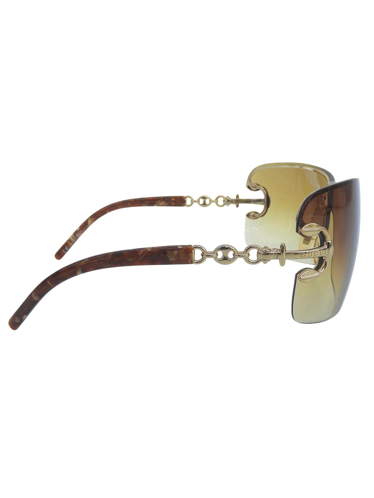 Side Logo Rimless Sunglasses Brown