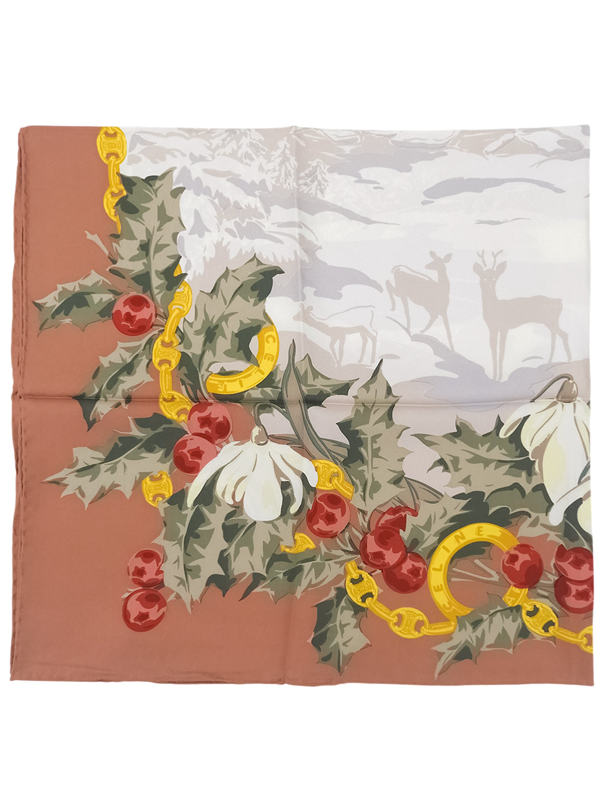 Macadam Chain Design Scarf Terracotta/Multi