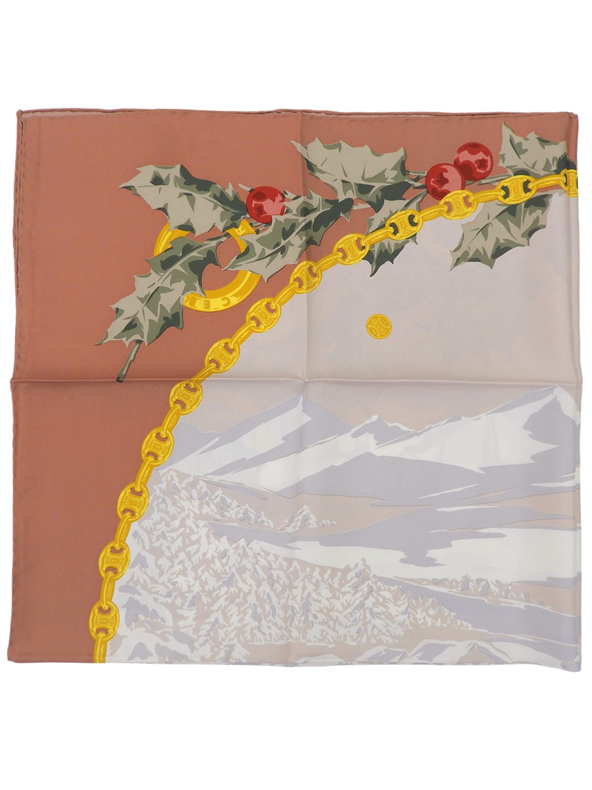 マカダムチェーンデザインスカーフ テラコッタ/マルチ