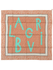 ロゴパターンスカーフ ピンクベージュ/ミントグリーン