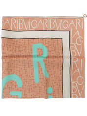 ロゴパターンスカーフ ピンクベージュ/ミントグリーン