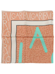 ロゴパターンスカーフ ピンクベージュ/ミントグリーン