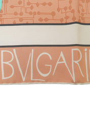 ロゴパターンスカーフ ピンクベージュ/ミントグリーン