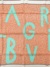 ロゴパターンスカーフ ピンクベージュ/ミントグリーン